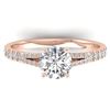 1.36 CTW Certified VS/SI Diamond Solitaire Art Deco Ring 14K Rose Gold - REF-353A3X - 30376