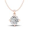 1 CTW VS/SI Diamond Solitaire Art Deco Stud Necklace 18K Rose Gold - REF-285M2H - 37233