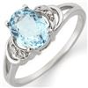 Image 1 : 1.56 CTW Aquamarine & Diamond Ring 14K White Gold - REF-24M2H - 11208