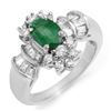 Image 1 : 1.75 CTW Emerald & Diamond Ring 18K White Gold - REF-86H8A - 10586