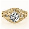 0.87 CTW Certified VS/SI Diamond Solitaire Antique Ring 18K Yellow Gold - REF-145K3W - 27335