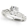 0.6 CTW Certified VS/SI Diamond Solitaire Antique Ring 18K White Gold - REF-115Y3K - 27345
