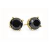 1.0 CTW VS Certified Black Diamond Solitaire Stud Earrings 14K Yellow Gold - REF-31X3T - 14190