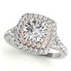 1.45 CTW Certified VS/SI Diamond Solitaire Halo Ring 18K White & Rose Gold - REF-226A2X - 26238