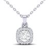 0.38 CTW Citrine & Micro VS/SI Diamond Heart Necklace Halo 18K White Gold - REF-30K2W - 21308