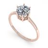 Image 2 : 1.01 CTW VS/SI Diamond Solitaire Engagement Ring 18K Rose Gold - REF-286Y3K - 35888