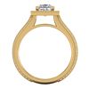 Image 4 : 2 CTW Princess VS/SI Diamond Solitaire Micro Pave Ring 18K Yellow Gold - REF-472M8H - 37183