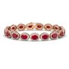 Image 1 : 22.89 CTW Ruby & Diamond Halo Bracelet 10K Rose Gold - REF-291M5H - 40605