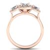 Image 4 : 1.55 CTW Certified VS/SI Diamond Solitaire 3 Stone Ring 14K Rose Gold - REF-182Y5K - 30427
