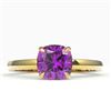 Image 1 : 2 CTW Cushion Cut Amethyst Designer Engagement Ring 18K Yellow Gold - REF-33M6H - 22130