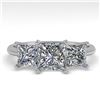 Image 1 : 2.0 CTW Princess VS/SI Diamond 3 Stone Designer Ring 18K White Gold - REF-390K2W - 32472