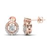 Image 2 : 0.40 CTW Micro Pave VS/SI Diamond Halo Solitaire Earrings 14K Rose Gold - REF-34K5W - 20052