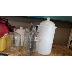 WINE CARBOYS PLASTIC AND GLASS