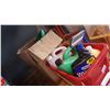 Image 1 : TOTE AND BOX OF HOSE AND SHOP FLUIDS