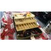 Image 2 : VINTAGE GREEN TACKLE BOX WITH CONTENTS