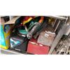 Image 1 : 2 TOOL BOXES W/ CONTENTS, TIRE CHAINS, HORSES, AND LIFE JACKET