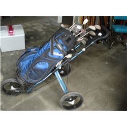 WILSON GOLF CLUBS WITH BAG BOY CADDY