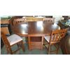 Image 1 : MODERN PUB HEIGHT DINING TABLE AND FOUR MICROFIBRE CHAIRS