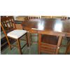 Image 3 : MODERN PUB HEIGHT DINING TABLE AND FOUR MICROFIBRE CHAIRS