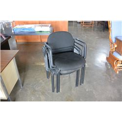4 BLACK STACKING CHAIRS