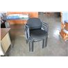 Image 1 : 4 BLACK STACKING CHAIRS