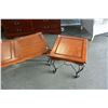Image 3 : METAL AND WOOD COFFEE AND TWO ENDTABLES SET