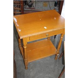 WOOD SIDE TABLE WITH DRAWER