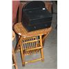 Image 1 : WICKER STAND AND BLACK STORAGE BOX