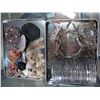 Image 1 : TWO TRAYS OF SILVER AND METAL JEWELLRY