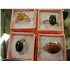 Image 1 : LOT OF FOUR GEMSTONE RINGS