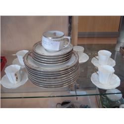 WEDGWOOD DEMITASSE SET AND HAND PAINTED LIMOGE SET
