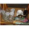 Image 1 : LOT OF SPECKLE GLASS, CRYSTAL STEMWARE, AND VASES