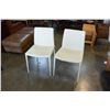 Image 1 : 2 WHITE LEATHER CHAIRS