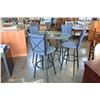 Image 1 : GLASS TOP TABLE W/ 4 BARSTOOLS