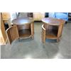 Image 3 : PAIR OF ROUND WALNUT ENDTABLES