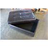 Image 3 : BLACK LEATHER OTTOMAN WITH STORAGE