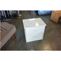 WHITE 2 DRAWER NIGHTSTAND