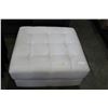 Image 2 : WHITE LEATHER OTTOMAN