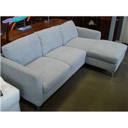 NEW MODERN GREY FABRIC 2 PIECE SECTIONAL SOFA RETAIL $1899