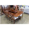 Image 1 : MAHOGANY PAW FOOT DINING TABLE W/ 8 CARVED CHAIRS