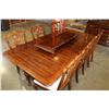 Image 3 : MAHOGANY PAW FOOT DINING TABLE W/ 8 CARVED CHAIRS