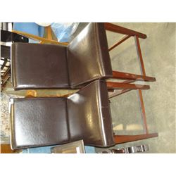 PAIR OF LEATHER DINING CHAIRS