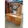 Image 1 : OAK FINISH DRESSER WITH MIRROR