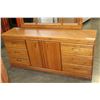 Image 2 : OAK FINISH DRESSER WITH MIRROR