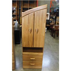 TWO OAK CABINETS