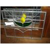 Image 1 : STAINED LEADED GLASS HANGING FLOWER WINDOW