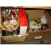 Image 1 : BOX AND BASKET OF SMALL FIGURES AND ESTATE GOODS