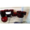 Image 2 : LOT OF RED RUBY GLASS STEMWARE
