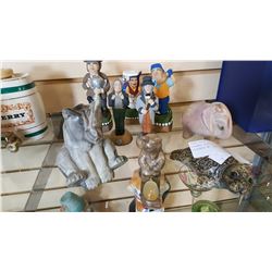 SIGNED SOAPSTONE AND OTHER FIGURES W/ BUTTONS
