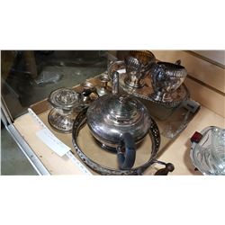 SILVER TEA SET AND BOWL RING